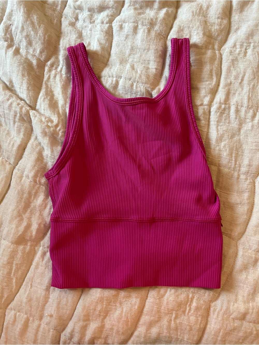 lululemon athletica Ribbed Crop Tank in Magenta